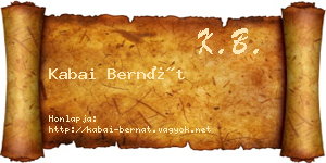 Kabai Bernát névjegykártya